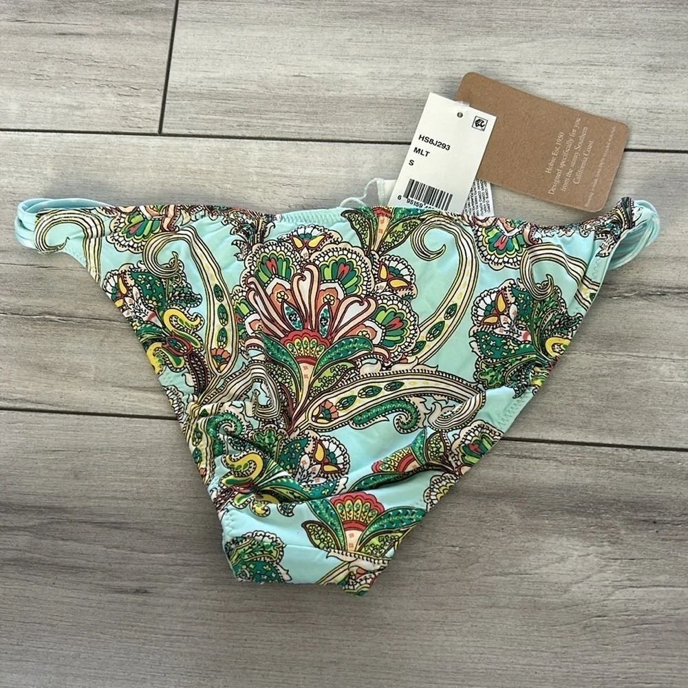 Hobie blue paisley bikini swim bottoms size small NEW